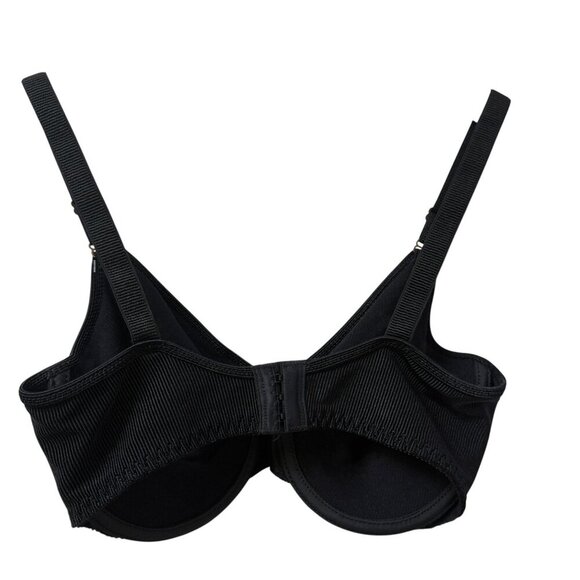 WARNER'S Bra 34D Black Underwire Stretch Ribbed Body Beware Bare Collection NWT - Picture 3 of 9